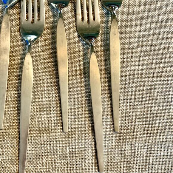 Oneida Community Older Satinique Stainless 7 Dinner Forks MCM 7 1/4” B. Crocker - Picture 3 of 8